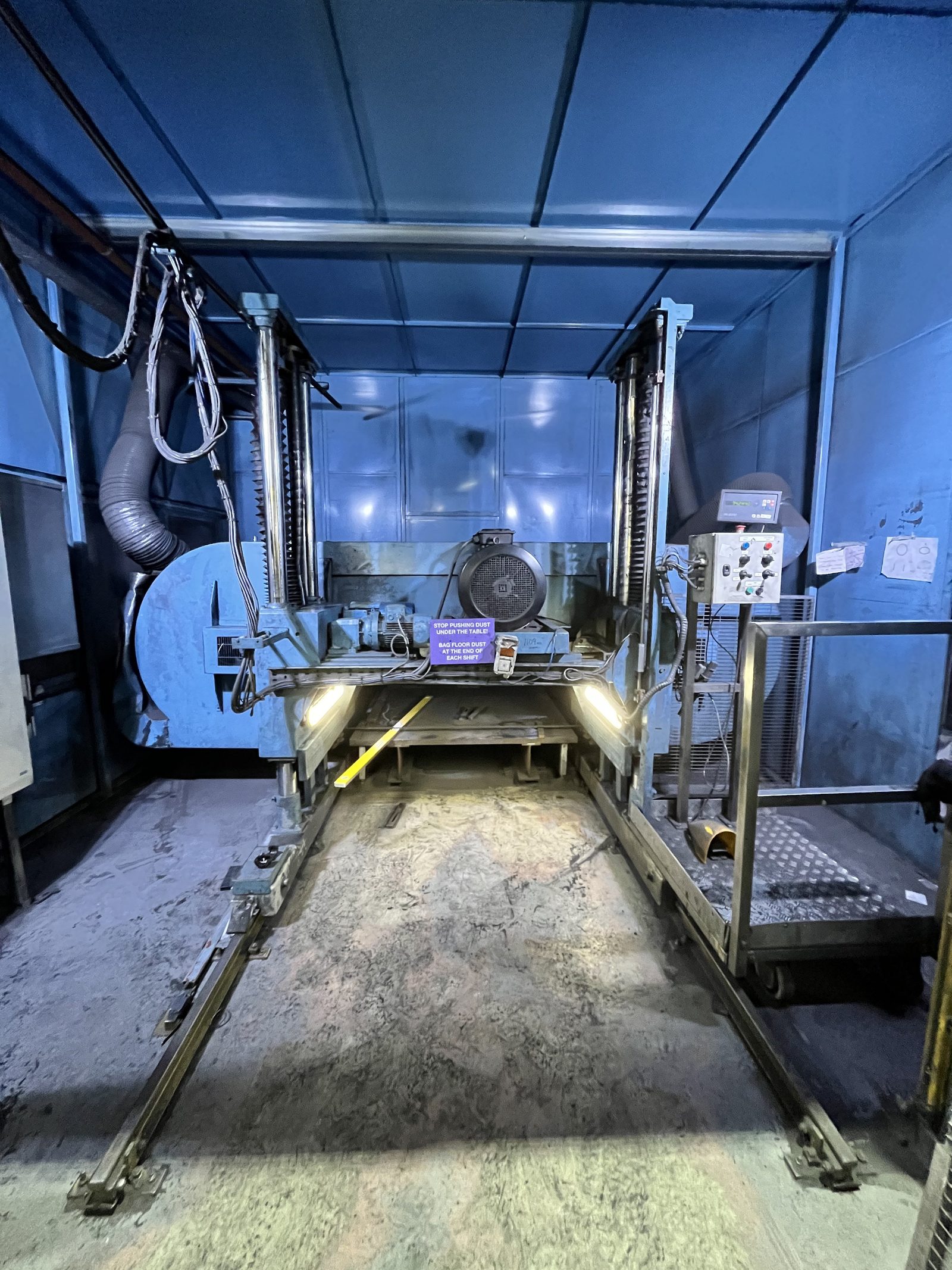 Horizontal saw rebuilt by Engineering Support at Mersen UK carbon manufacturing facility